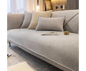Luxury Chenille Sofa Cover - Soft & Funny Fuzzy UK Design Couch Protector Herringbone Fabric Settee Covers for Ultimate Comfort & Style
