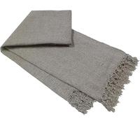 Luxury Chenille Throw Blanket for Sofa Bed Couch Chair Cover, Soft Warm Cosy Knit Tasselled Decorative Throwover (Silver, 130 x 170 cm)