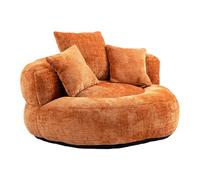 Luxury Chenille Upholstered Memory Foam Floor Sofa Ergonomic Round Lounger for Adults Oversized High Back Single Seat for Living Room Bedroom Office Relaxation (ge)