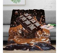 Luxury Chocolate 3D Printed Blanket Microfiber Home Decor Chocolate Throw Blanket Soft Fleece for Adults Sofa Bedroom 40x50inch(100x130cm)