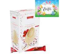 Luxury Chocolate Egg - Large White Chocolate Eggs Gift, White Chocolate Egg With Almond and Coconut Pieces - for Adult and Kids - With Premium Lint Chocolate Bar
