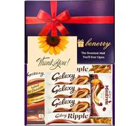 Luxury Chocolate Gift Box - Peanut Butter Chocolate Treat Assortment - Gift for Him or Her - Thank You Hamper (Thank You - Purple)