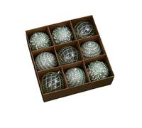 Luxury Christmas Baubles Set, 9pcs 6cm Copper and Gold Christmas Ball Ornaments for Tree Decorations (Mint Green)