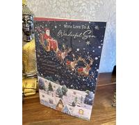 Luxury Christmas Card for Son, Santa Sleigh Design, 30x20cm Large Format, 8 Page Keepsake Insert, Winter Scene Holiday Greeting