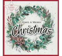 Luxury Christmas Cards with Festive Wreath Design, Pack of 10