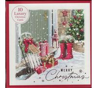Luxury Christmas Cards with Snowy Scene Design, Pack of 10