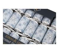 Luxury Christmas Crackers Pack of 8, Dining Christmas Tableware Luxury Christmas Party Crackers, Snowflake Foilage Handmade Christmas Crackers, Includes Party Hat, Motto, Snap and Secret Gift