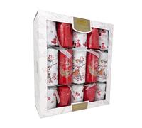 Luxury Christmas Crackers with Fun Novelty Gifts - Family Christmas Crackers | Birthday Christmas Parties and Decorations - Multicolour Christmas Cracker Kit (Tinsel Town - Robin Wreath Cracker)