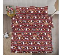 Luxury Christmas Duvet Cover Set with Pillowcases - 3D Santa Claus, Snowman & Festive Designs - Soft Cotton Blend Soft Fabric Bedding for Xmas Gift (Feliz Navidad, Super King)