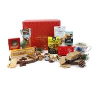 Luxury Christmas Hamper | 9 Festive Gifts Including Biscuits, Candle, Chocolates, Chutney, Crackers, Fudge, Nuts, Soap & Tea Bags | Gift for Christmas or Secret Santa for Family, Friends