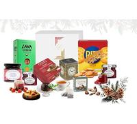 Luxury Christmas Hamper Gift Box with Christmas Pudding, Cheeses, Crackers, Tea, Jams, Chocolates & Chutney - Premium Festive Food & Treat Selection for Families, Couples & Corporate Gifting
