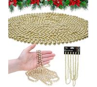 Luxury Christmas Tree Decoration Bead Garland with fireplace Christmas decorations, Christmas garland and Christmas tree decorations White, Rose Gold, Red, Green (2.7m Gold)