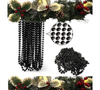 Luxury Christmas Tree & Room Decoration - 10m Long Bead Chain with 8mm Beads (Black, 10)