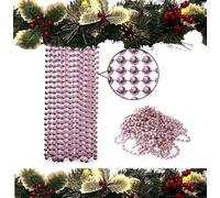 Luxury Christmas Tree & Room Decoration - 10m Long Bead Chain with 8mm Beads (Blush Pink)