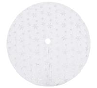 vidaXL Luxury Christmas Tree Skirt White 150 cm Faux Christmas Tree Base Mat