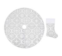 Luxury Christmas Tree Skirt with Sock Fabric Multi Colours Multi Sizes vidaXL