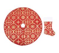 Luxury Christmas Tree Skirt with Sock Fabric Multi Colours Multi Sizes vidaXL