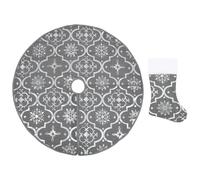 Luxury Christmas Tree Skirt with Sock Fabric Multi Colours Multi Sizes vidaXL