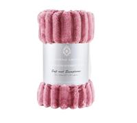 Luxury Chunky Ribbed Cord Fleece Throw - Ultra Soft Plush Blanket for Bed, Sofa & Couch - Warm, Lightweight, Cozy & Hypoallergenic All-Season Comfort (Winter Berry, 200 x 240cm)