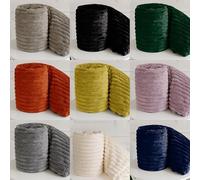 Luxury Chunky Ribbed Cord Throw Blanket - Super Soft Sofa Bed Couch Throwover, Warm Cozy Snuggle Comfort Throws Bedding (Aubergine/Purple, King 200 x 240 cm)