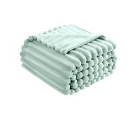 Luxury Chunky Ribbed Throw Blanket - Fluffy Sherpa Fleece, Thermal Warmth & Hypoallergenic - Cozy Extra Large Throws for Sofa, Bed, Couch (Duck-egg, King (200x240 cm))