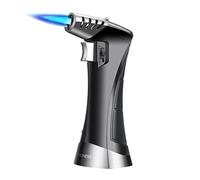 Luxury Cigar Lighter Blow Torch Baking Cooking Welding Refillable Butane with Safety Lock & Adjustable Flame for Home Use, Office, Bar(Sold Without Gas)