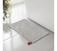 Luxury Classic Shell Design Memory Foam Bath Mat (45 x 75 cm) - Pack Of 5 - Soft & Absorbent Bathroom Mat - SEBS Backing Non-Slip Bath Mat - Plush Quick Dry Door Mat - Ideal For Homes & Hotels (Cream)