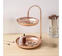 Luxury Coffee Table Organizer 2 Layer Stable Base | Two-tier design, ample snack space, gold luxury style, fits coffee tables, party serving(Rose Gold)