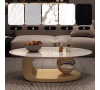 Luxury Coffee Table with Marble Top and Gold Metal Bracket - Elegant Design, Easy to Clean, Unique Styling