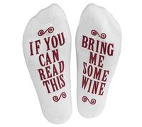 Luxury Combed Cotton "Bring Me Some Wine" Socks - Perfect Hostess or Housewarming Gift Idea, Fun Christmas or Birthday Present for Women, or Funny Novelty Gag For A Wine Lover