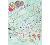 Luxury Congratulations Granddaughter Card, So Proud of You, Gold Foil Design, Mint Green