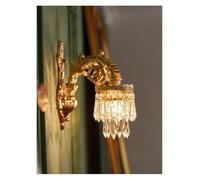 Luxury Copper Crystal Wall Lamp for Living Room Bedroom Loft Indoor Home Double Head Gold Vintage Retro Style Wall Sconce Lights