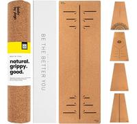 Luxury Cork Yoga Mat - Non Slip, Extra Thick Grip. Thicker, Longer, and Wider for More Comfort and Support. Tough Enough For Hot Yoga. Natural, Non Toxic, and Eco Friendly. Optional Alignment Lines