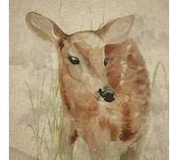 Luxury Cotton Rich Digital Printed Linen Fabric Panels Wild Life Pets - ONE Panel 46 x 46cm
