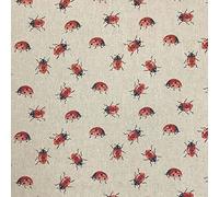 Luxury Cotton Rich Digital Printed Linen Fabric - Sold by The METRE (Half Metre) (Lady Birds)