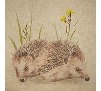 Luxury Cotton Rich Digital Printed Linen Fabric - Sold by The Panel (One - Large Panel) (Hedge Hog)