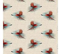Luxury Cotton Rich Digital Printed Linen Fabric Wild Life Pets Sold by The Metre - ONE METRE 100 x 140cm
