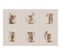 Luxury Cotton Rich Digital Printed Linen Panels & ALLOVERS Wild Life Pets - SIX Panels