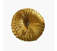 Luxury Crush Velvet Round Cushions With Diamante Filled 100% Polyester (Gold, 1 x Small)