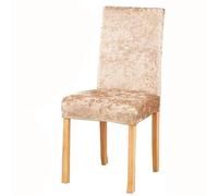 Luxury Crushed Velvet Dining Room Chair Covers 2/4/6 PCS Stretch Parsons Chair Slipcovers Universal Home Chair Protectors Kitchen Hotel Stool Covers(Champagne,4PCS)