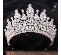 Luxury Crystal AB Tiaras Crown For Bridal Women Girls Wedding Diadem Princess Party Hair Dress Jewelry H219 Silver White