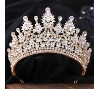 Luxury Crystal AB Tiaras Crown For Bridal Women Girls Wedding Diadem Princess Party Hair Dress Jewelry H219 Gold White