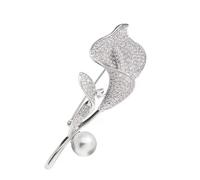 Luxury Crystal Calla Lily Brooch for Women Elegant Suit Lapel Pin with Delicate Design Gift