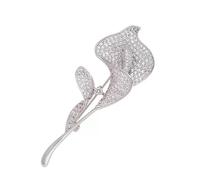 Luxury Crystal Calla Lily Brooch for Women Elegant Suit Lapel Pin with Delicate Design Gift