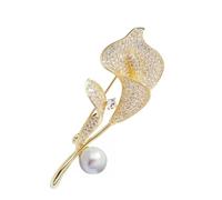 Luxury Crystal Calla Lily Brooch for Women Elegant Suit Lapel Pin with Delicate Design Gift