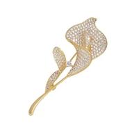 Luxury Crystal Calla Lily Brooch for Women Elegant Suit Lapel Pin with Delicate Design Gift