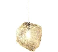 Luxury Crystal Chandelier Ice Cube Glass Pendant Light - Square Small Duplex Staircase Adjustable Hanging Ceiling Lighting, Luxury(Warm Light -3000K)
