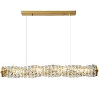 Luxury Crystal Chandelier Modern Rectangular Crystal Pendant Light LED Dimmable Hanging Ceiling Light,Hallway Living Room Light Fixture
