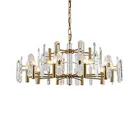 Luxury Crystal Chandeliers, Gold Crystal Ceiling Pendant Lighting,6 8 12 15 Lights Semi Flush Mount Hanging Ceiling Light Compatible with Hallway,Bedroom,Living Room,Kitchen,Dining Room