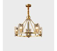 Luxury Crystal Chaner For Living Room, Amen Brass Bedroom Pendant Light Fixture, Ceiling Decorative Lighting LED Ceiling Light, Height Adjustable, E27 Base